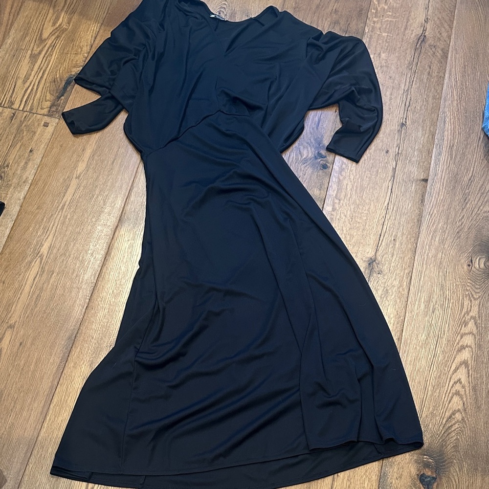 Zara Elegant Black Long Sleeve Dress